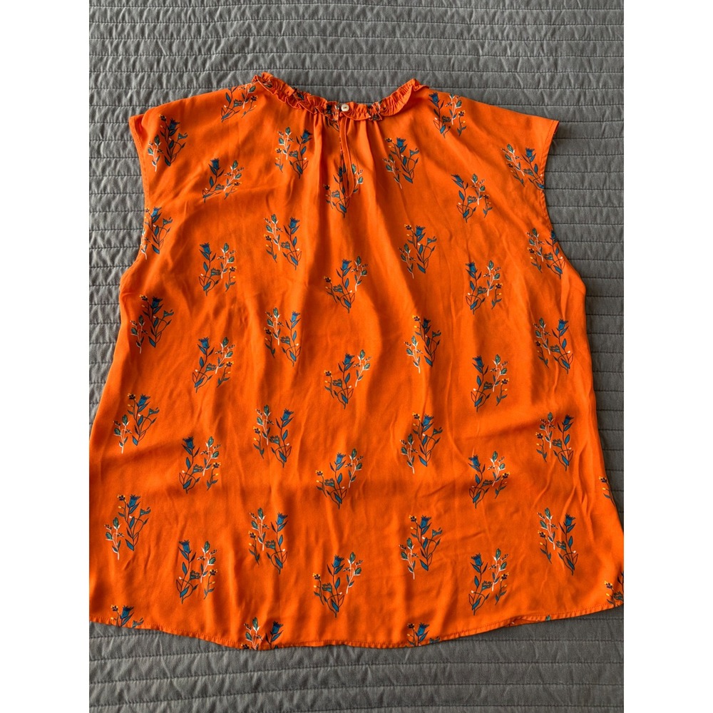 Daniel Rainn Orange Floral Ruffle Neck Sleeveless Blouse XXL D16908PR1 - Picture 8 of 8
